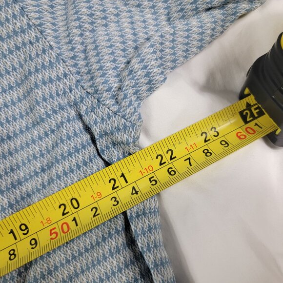 Lone Cypress Pebble Beach Mens Large Blue Polo Shirt Houndstooth Short Sleeve - Picture 7 of 9